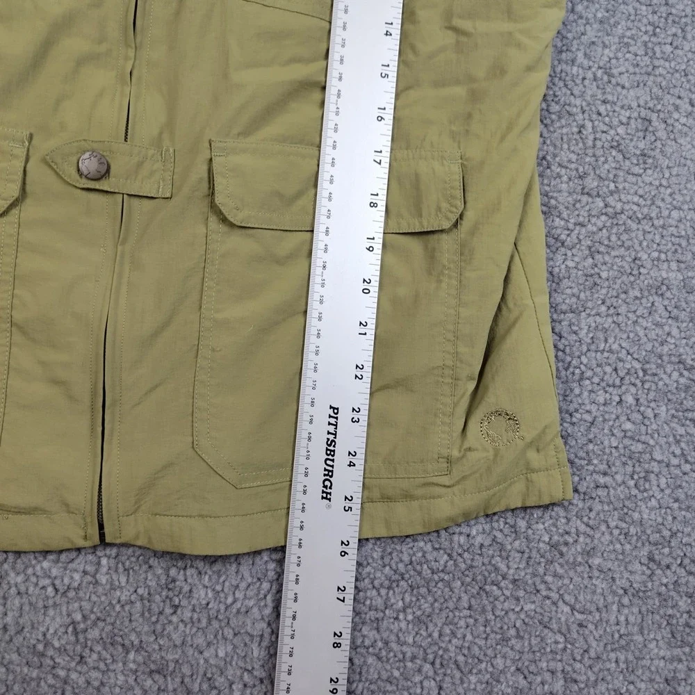 Magellans Nylon Vest Mens Medium Utility Travel Safari Khaki Multi Pocket EUC